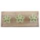 Pea Green Ceramic Flower Wooden Hooks